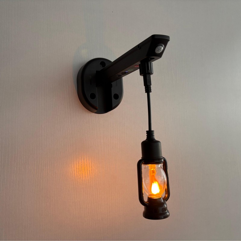 Solar flame wall lamp