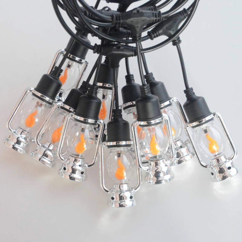 Hot selling silver flame lantern decorative string lights