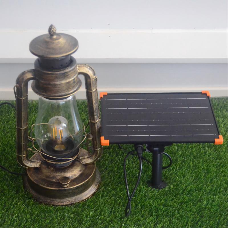 Solar antique copper LED horse light