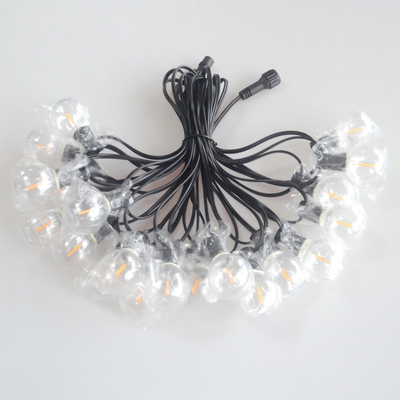 G40 warm white bulb E12 socket snap on string light